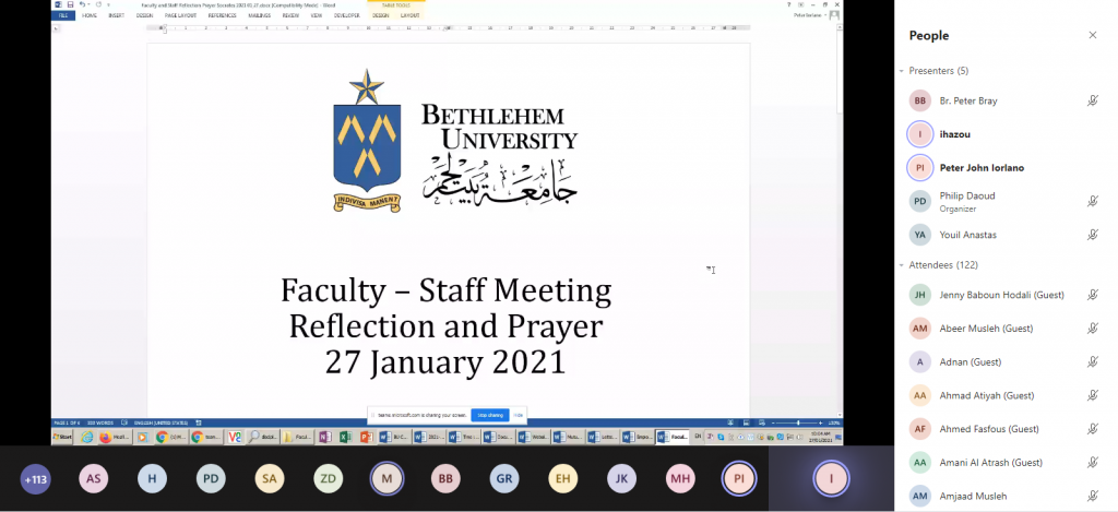 Spring 2021 Semester Starts with Online Faculty and Staff Meeting