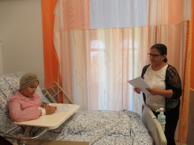 Nada Qashqish Sits for Admission Exam in Hospital