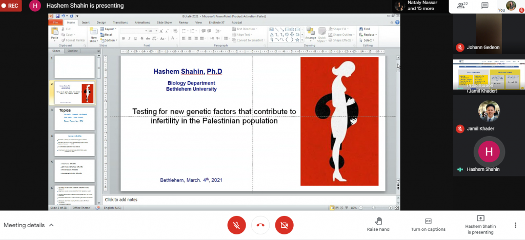 Webinar on Infertility in Palestine